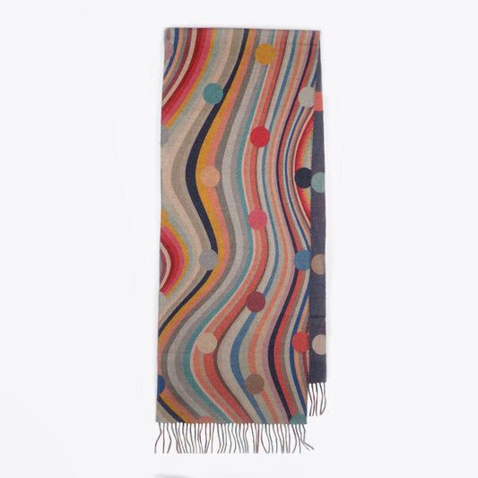 - Polka 'Swirl' Wool Scarf - Multi