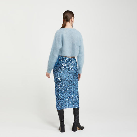 - Sequin Skirt - Ceruleo