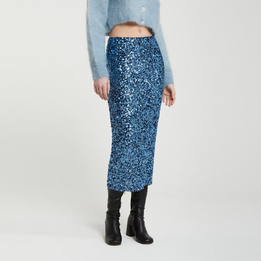 - Sequin Skirt - Ceruleo
