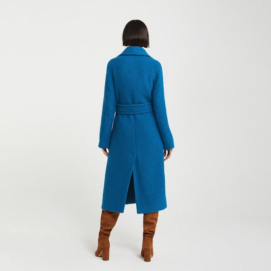- Long Wool Coat - Cerulean Blue