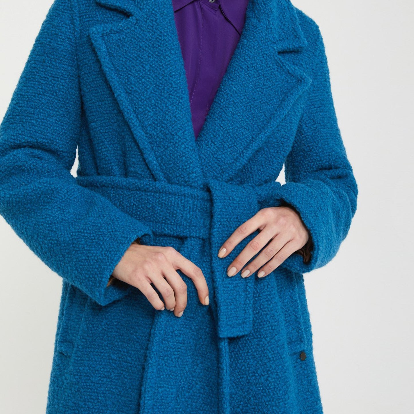- Long Wool Coat - Cerulean Blue