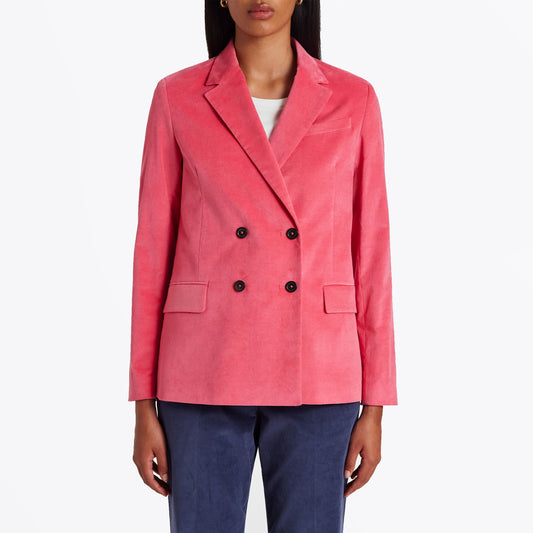 - Velvet Double breasted Jacket - Pink