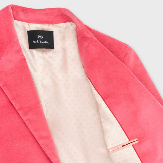 - Velvet Double breasted Jacket - Pink