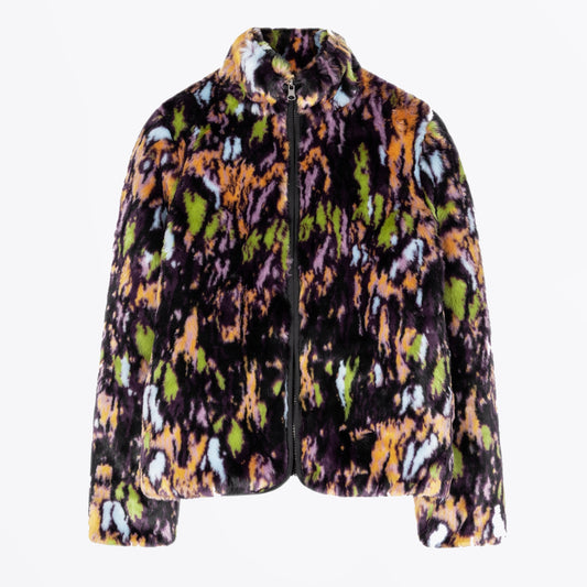 - Bark Reversible Faux Fur Jacket - Black