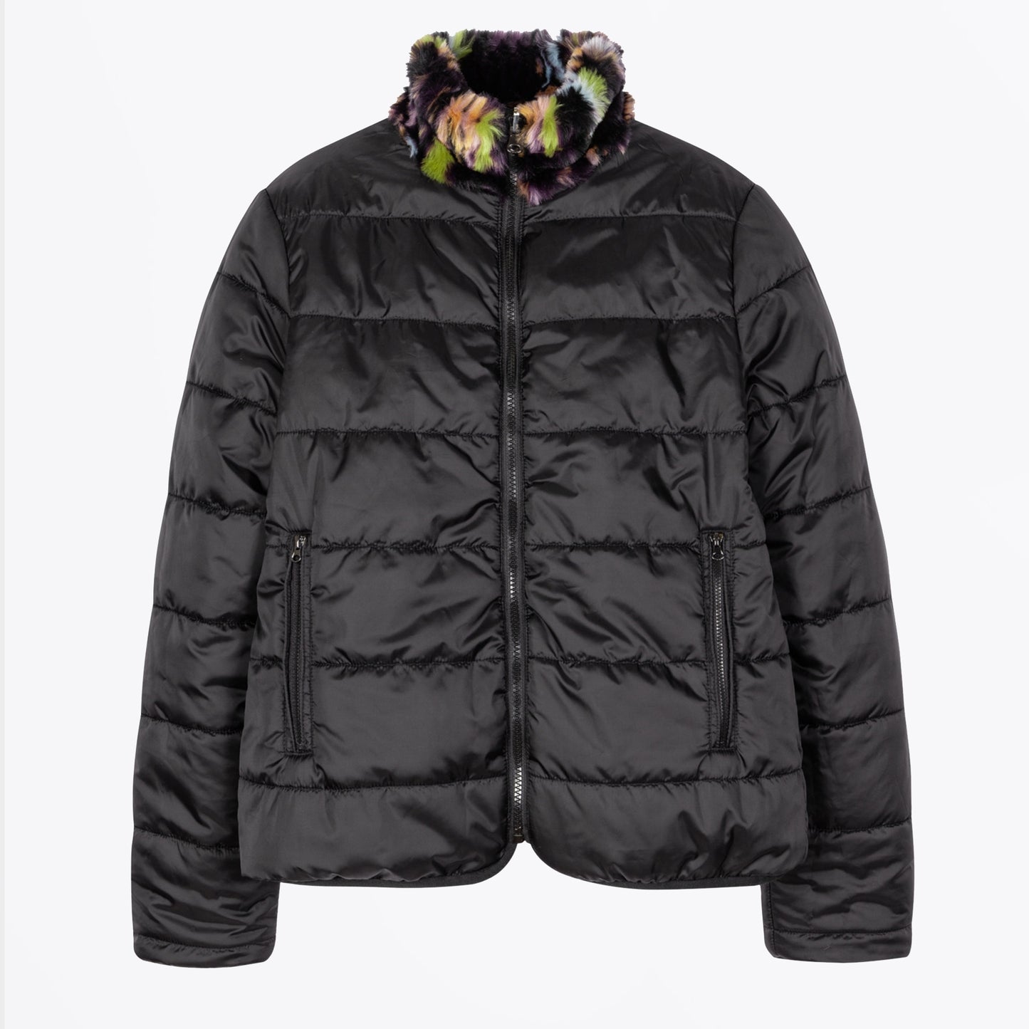 - Bark Reversible Faux Fur Jacket - Black