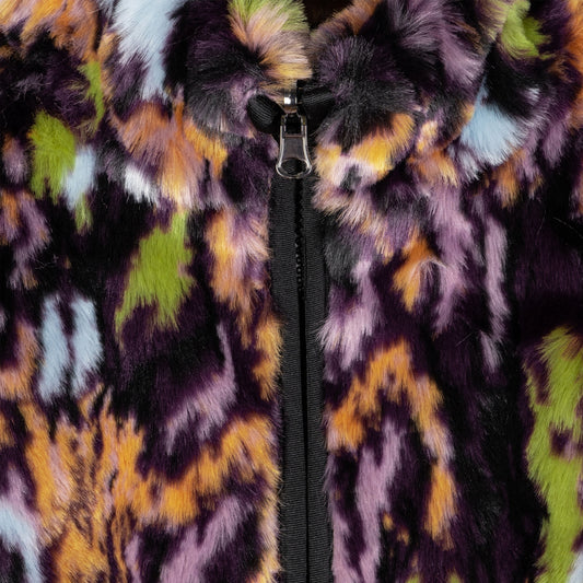 - Bark Reversible Faux Fur Jacket - Black