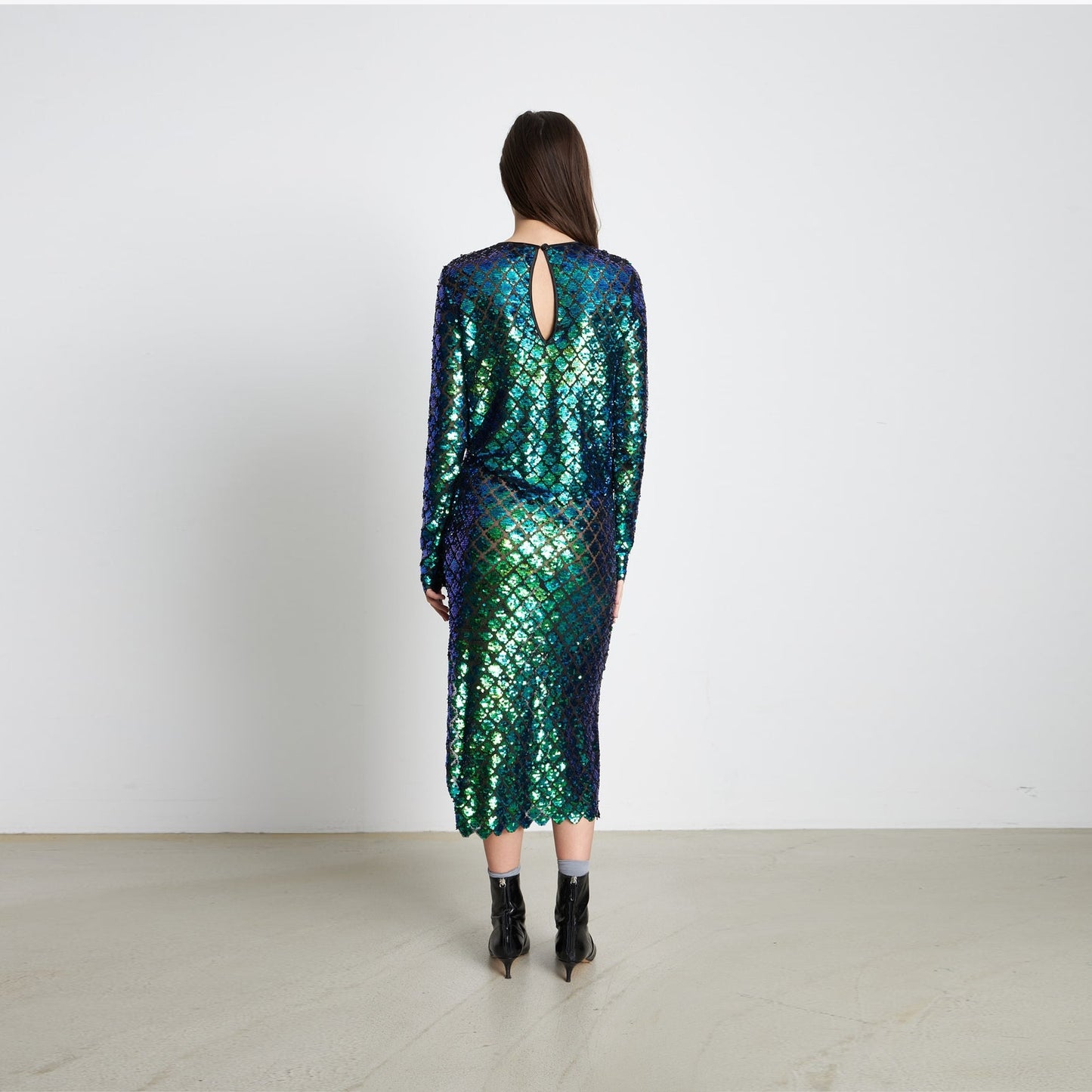 - Delores Sequin Skirt - Aqua Blue