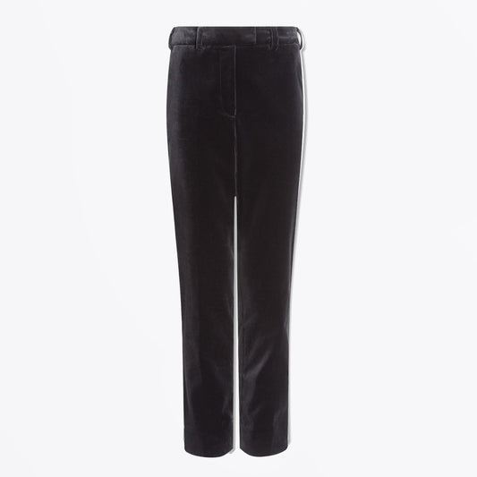 - Tatum Tapered Cotton Velvet Trousers - Black