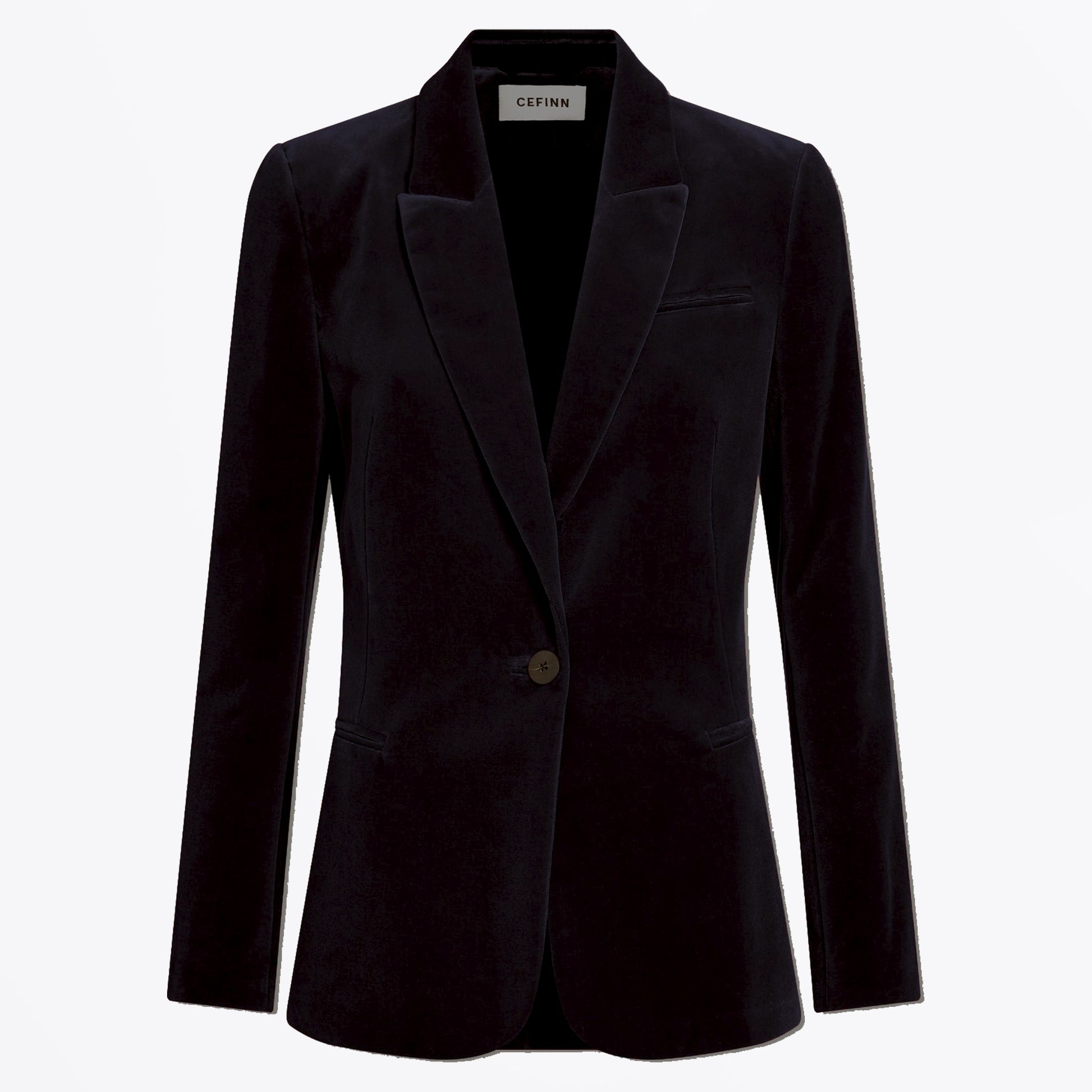 Cefinn Jamie Cotton Velvet Blazer - Black