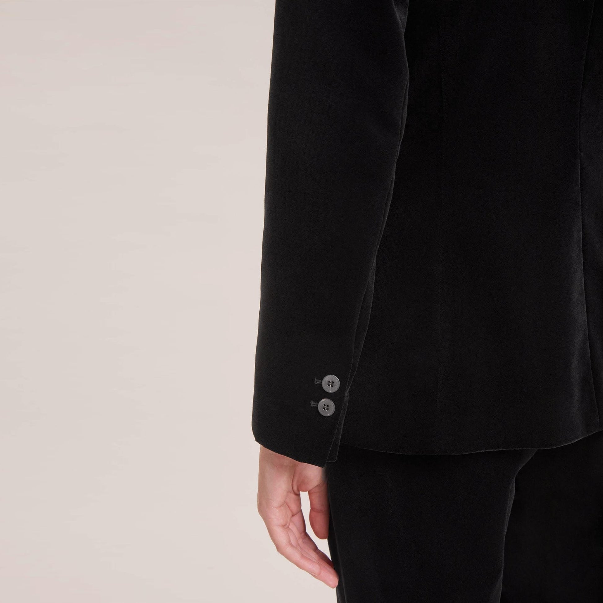 Cefinn Jamie Cotton Velvet Blazer - Black