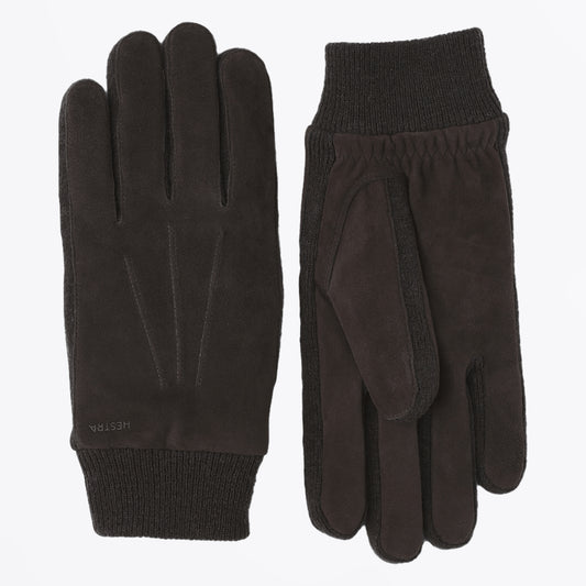 Geoffrey Suede Leather Gloves - Espresso