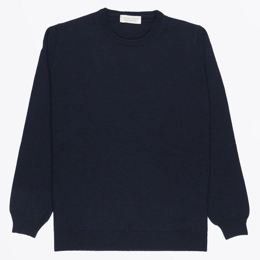 - Wool Cashmere Crew Neck - Navy