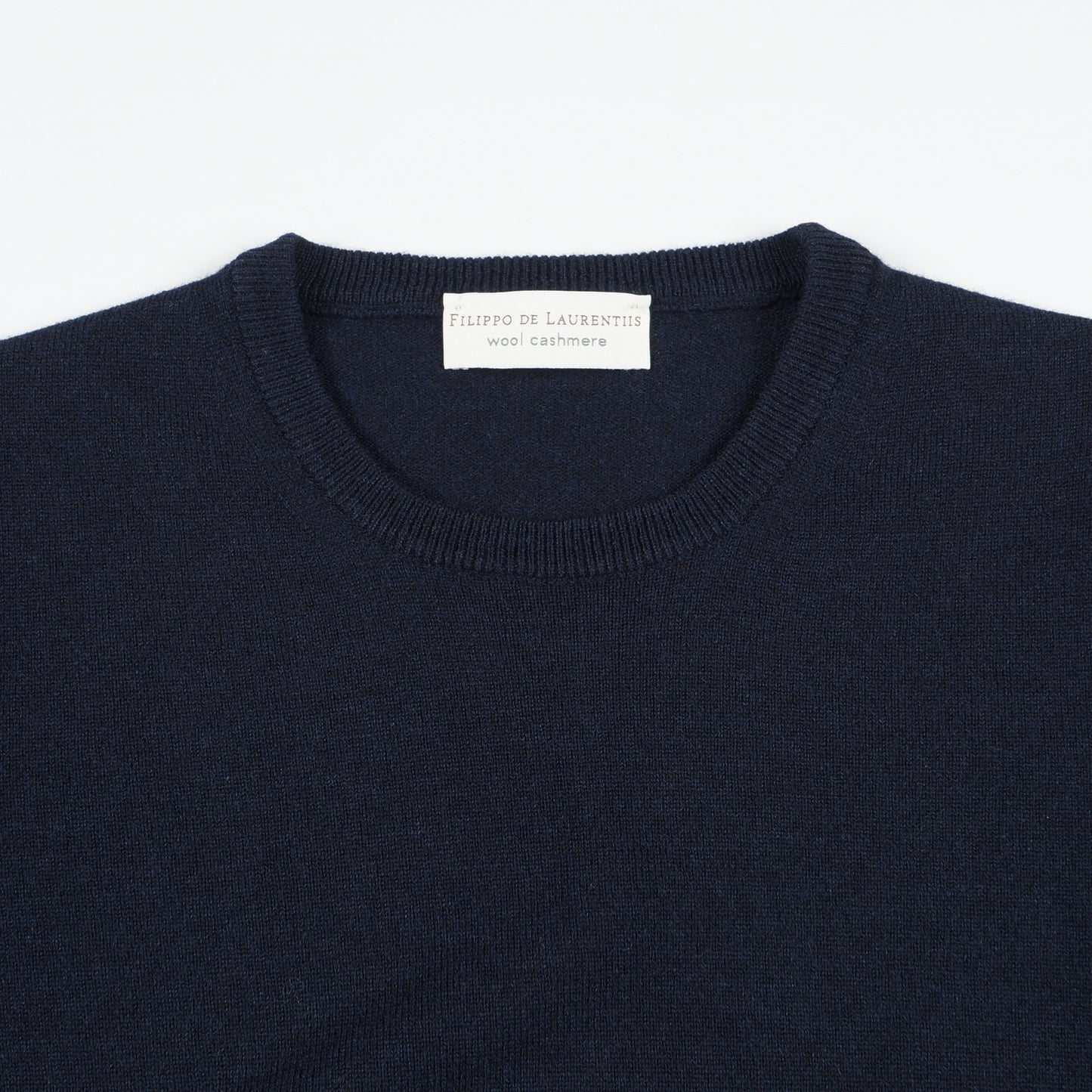 - Wool Cashmere Crew Neck - Navy