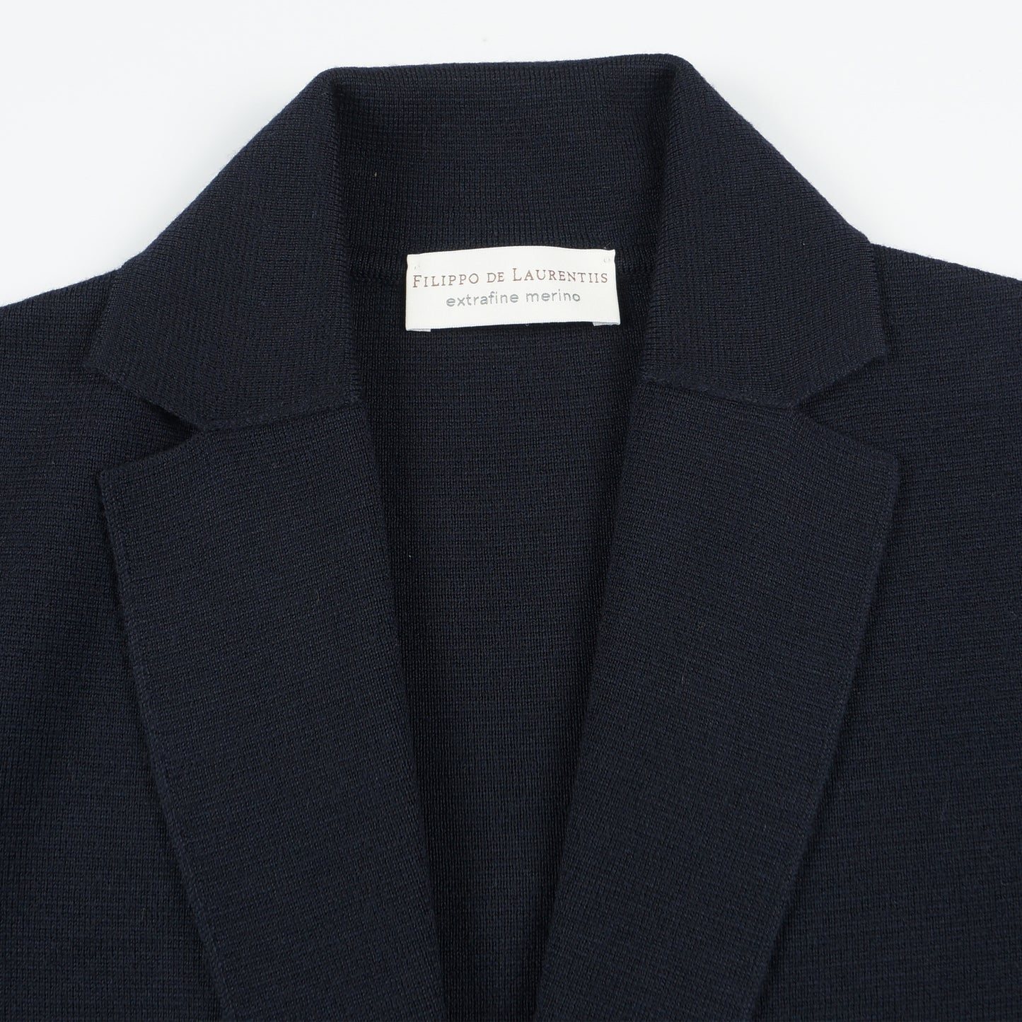 - Extrafine Merino Lapel Jacket - Navy