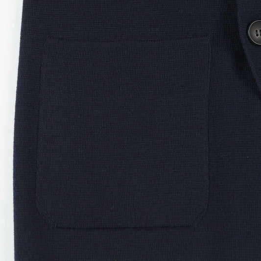 - Extrafine Merino Lapel Jacket - Navy