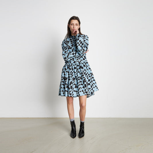 - Stefania Dress - Dowe Blue