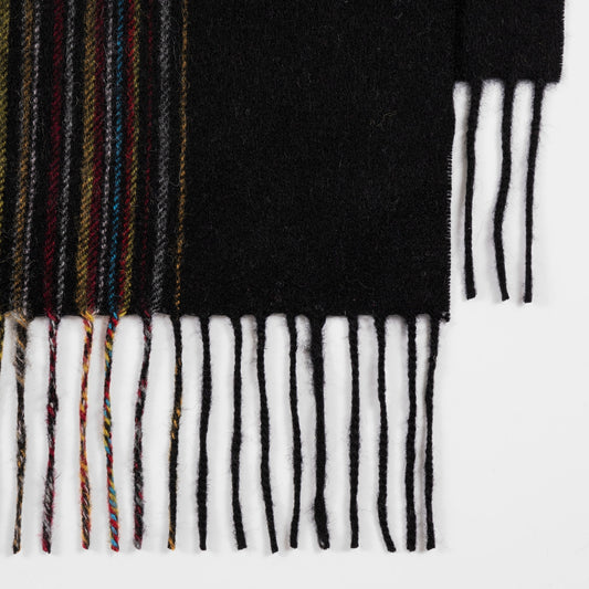 - Offset Signature Stripe Scarf - Navy