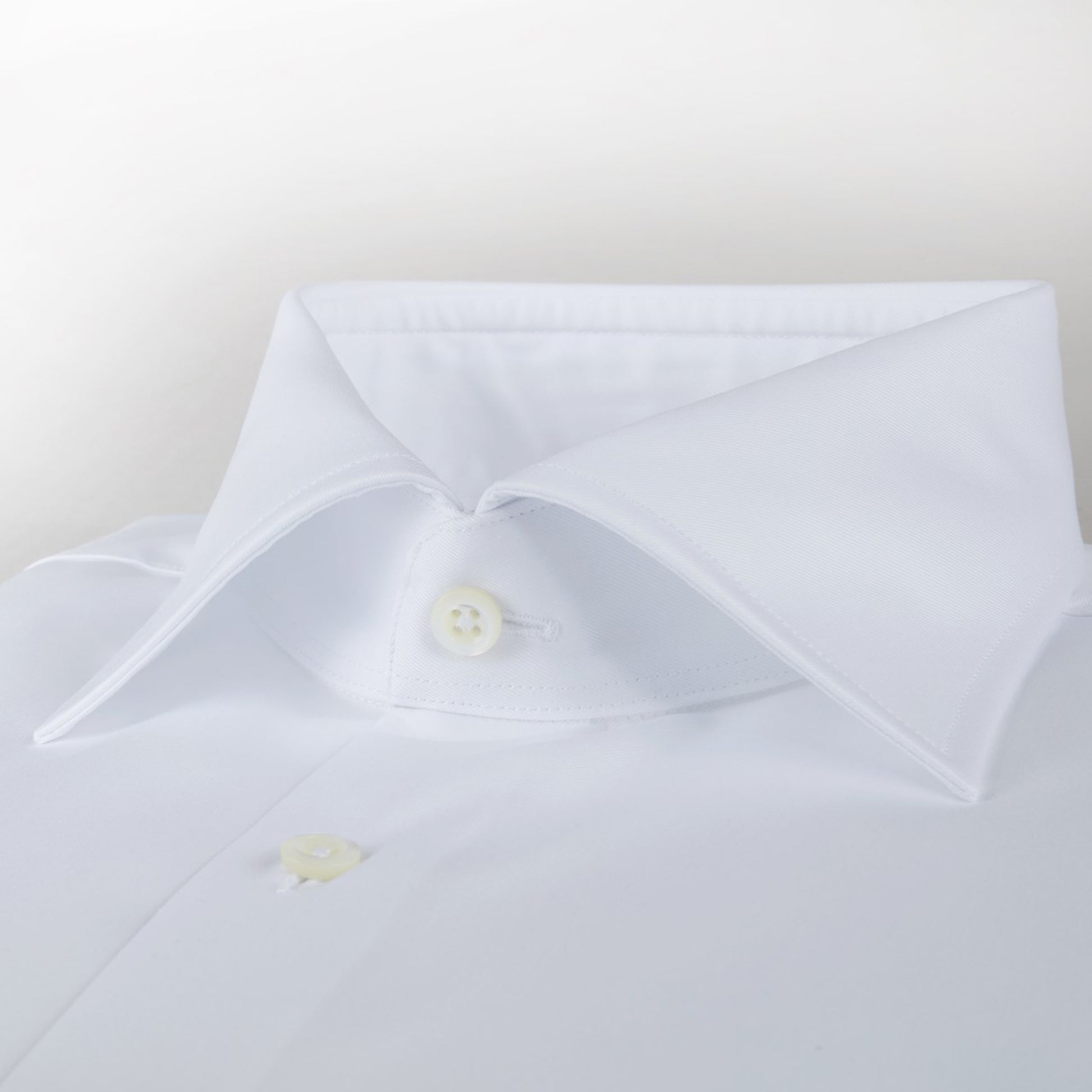 Stenstroms Fitted Body Two Fold Cotton Shirt - White