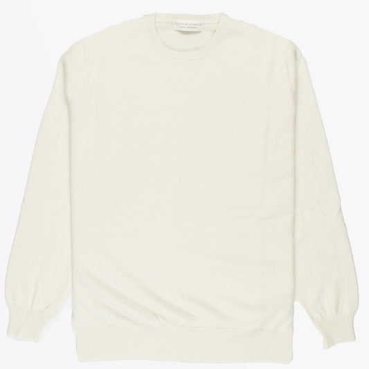 - Wool Cashmere Crew Neck Knit - Cream