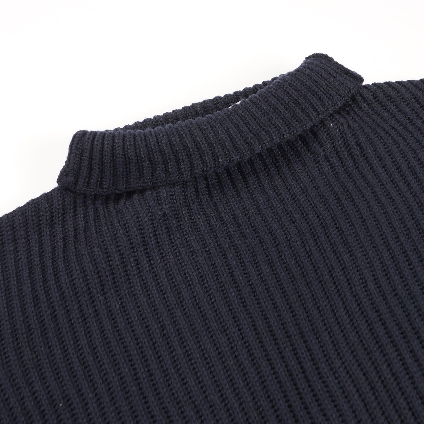 - Turtle Neck Knit Pullover - Navy