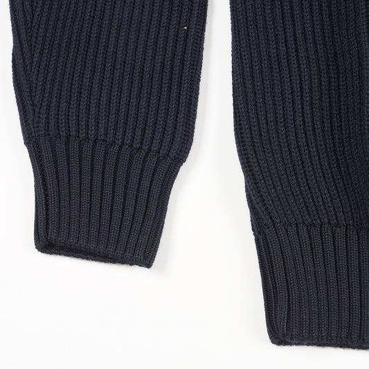 - Turtle Neck Knit Pullover - Navy
