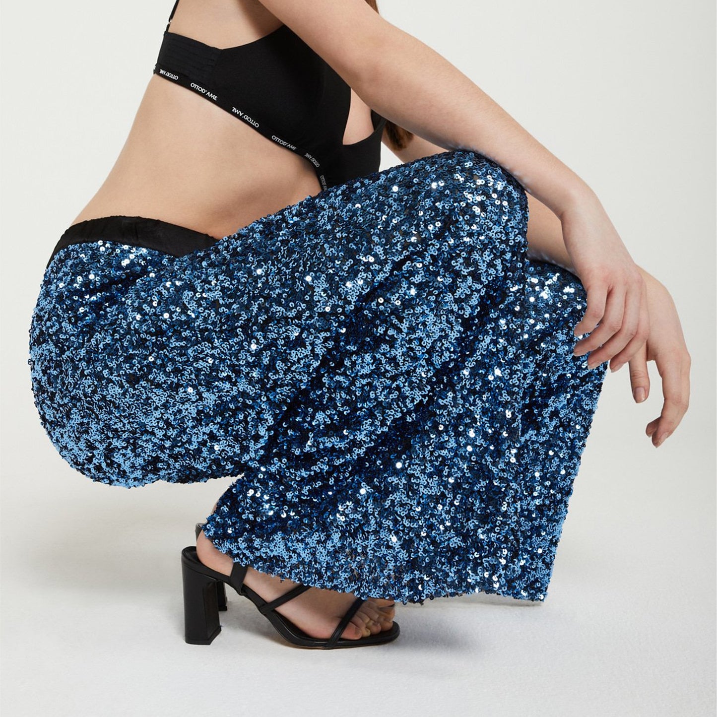 - Sequin Trousers - Ceruleo