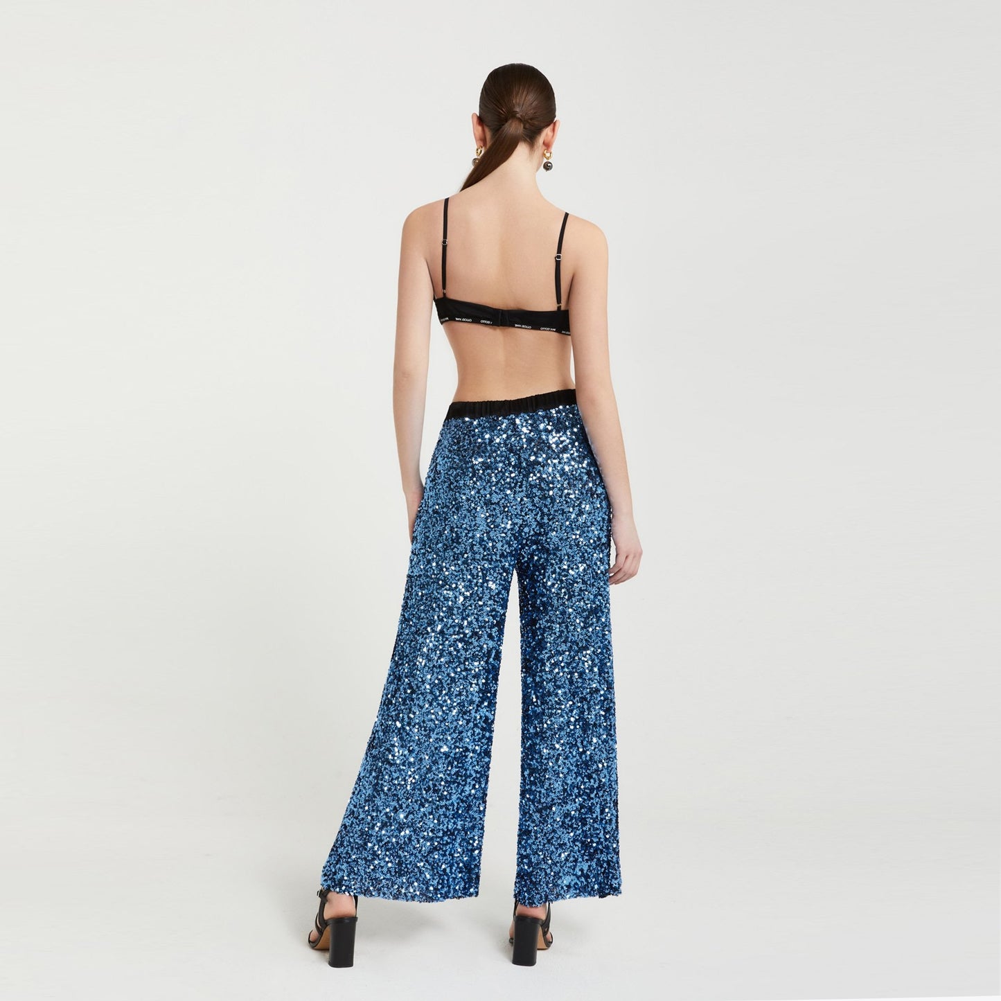 - Sequin Trousers - Ceruleo