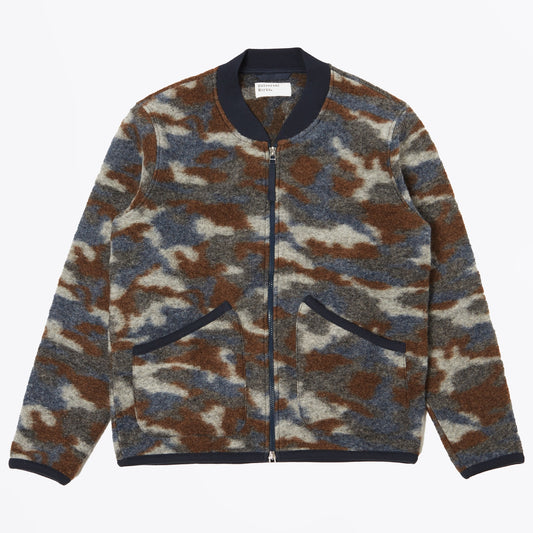 - Dwight Wool Fleece Zip Bomber - Grey