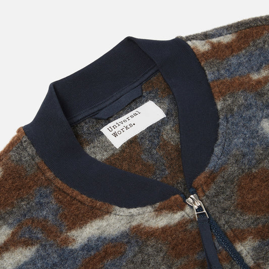 - Dwight Wool Fleece Zip Bomber - Grey