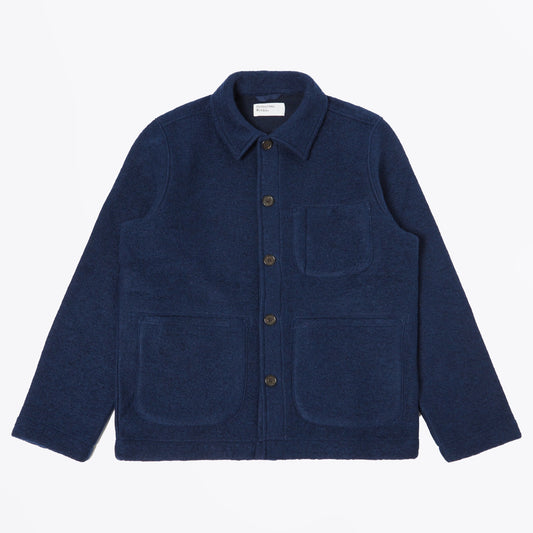 - Wool Fleece Field Jacket - Indigo