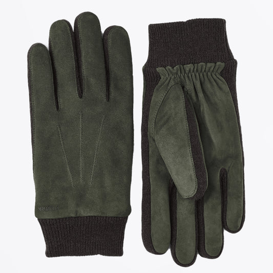 Geoffrey Suede Leather Gloves - Dark Olive