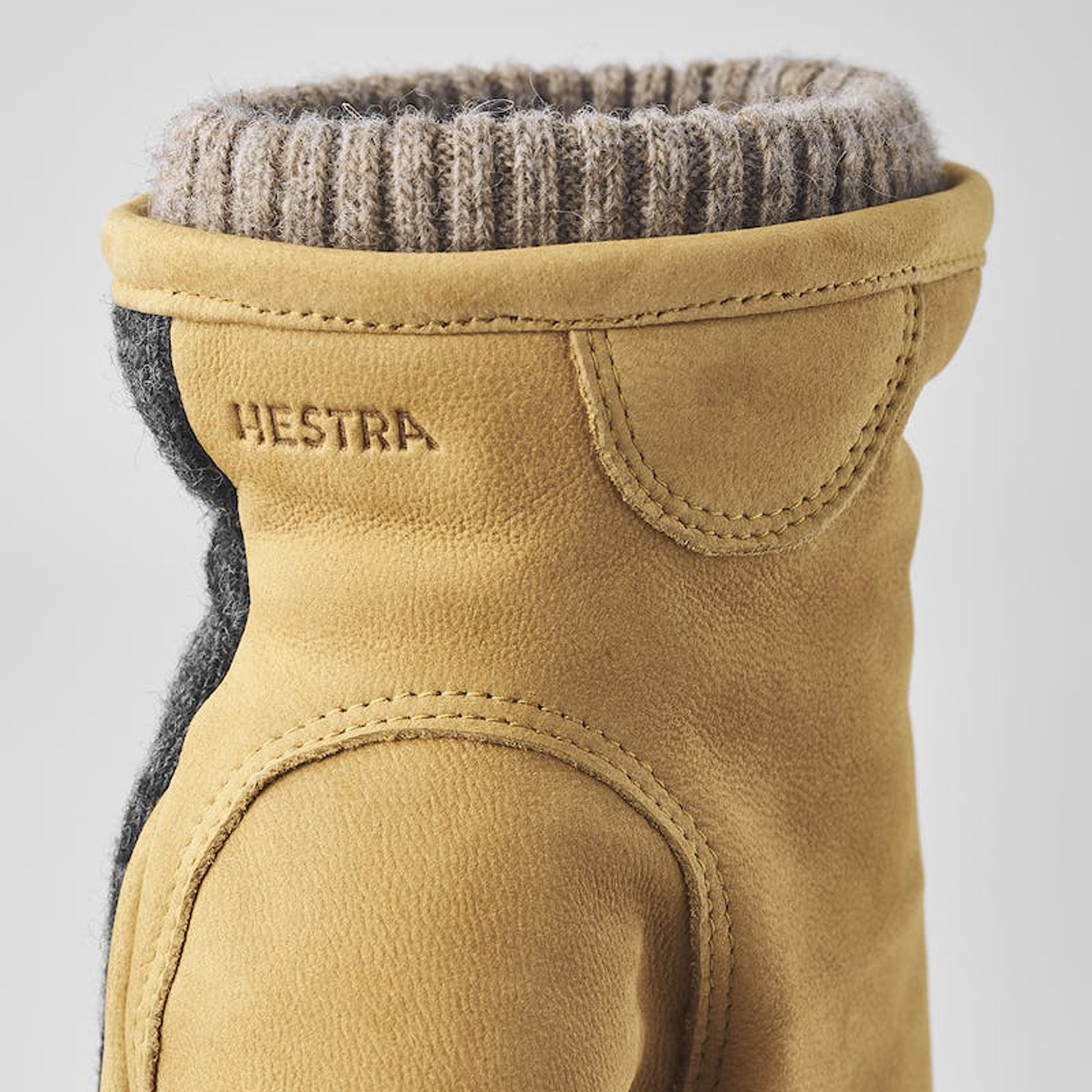 Hestra Noah Nubuck Wool Gloves - Charcoal Tan