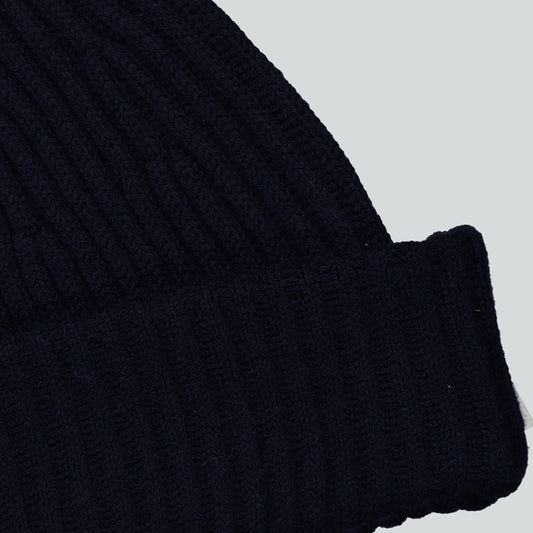 - Ribbed Beanie - Navy