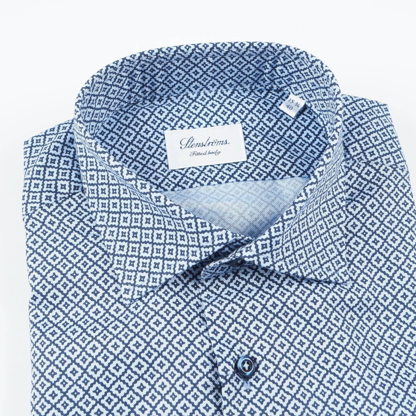 Fitted Body Geo Print Shirt - Blue