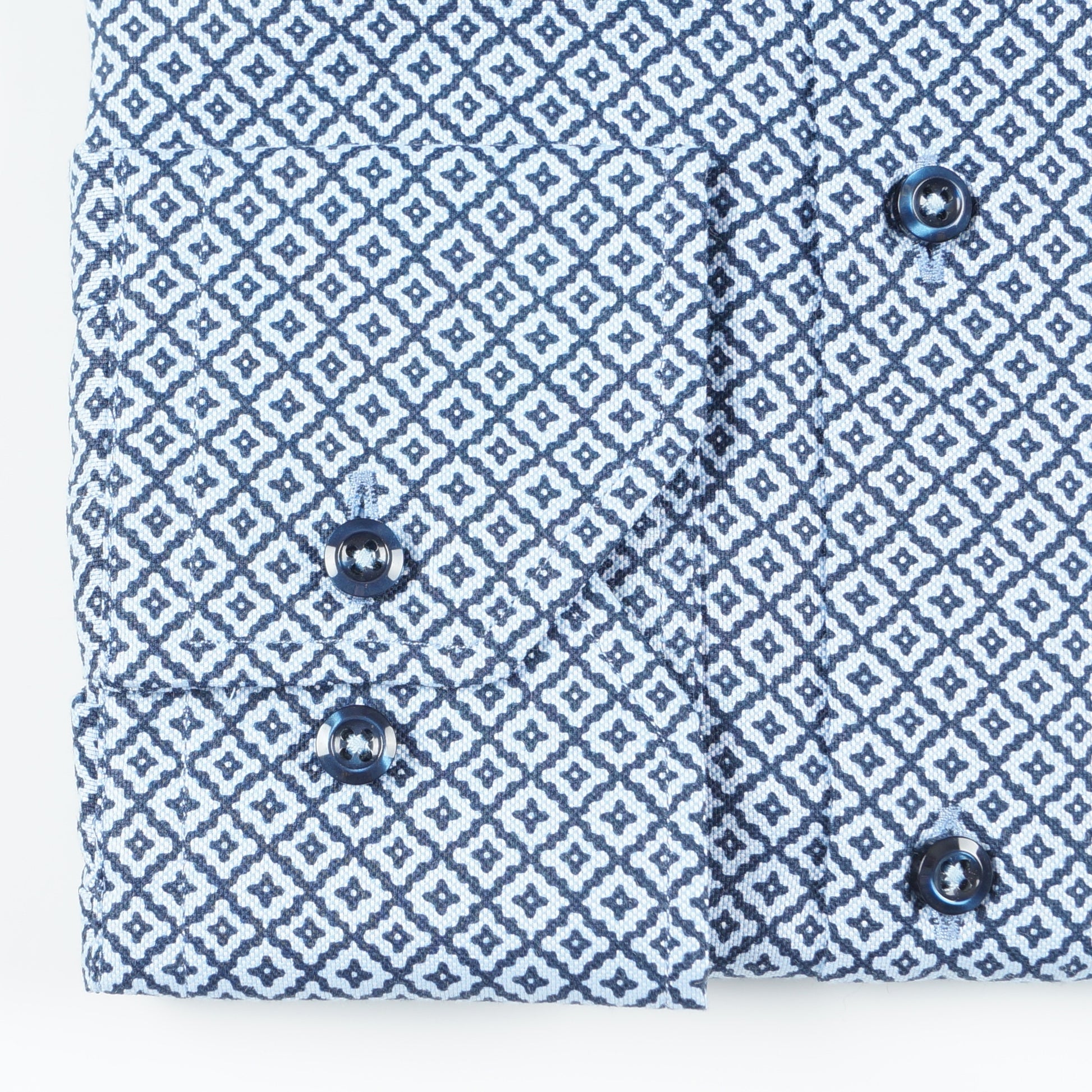 Stenstroms Fitted Body Geo Print Shirt - Blue