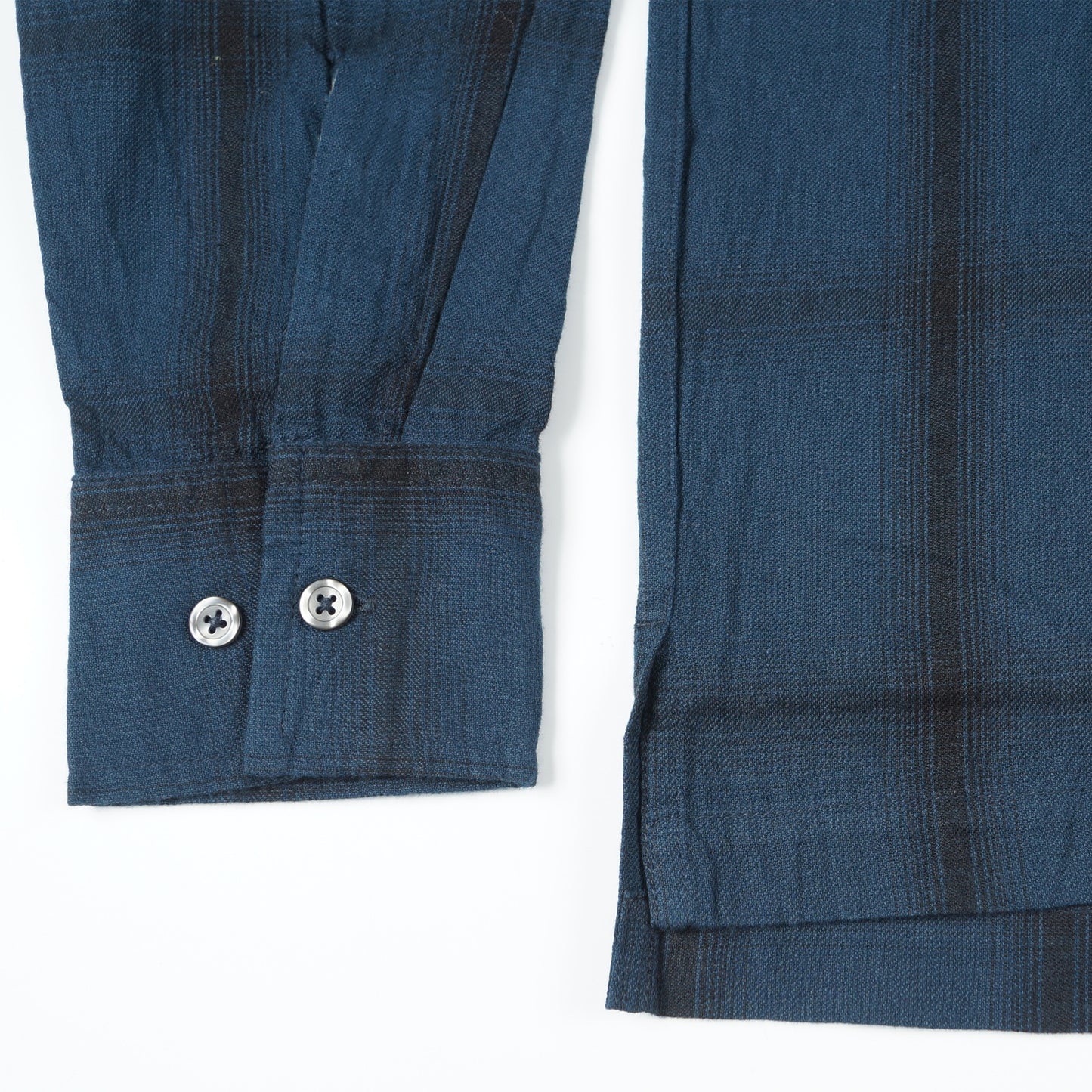 - Embroidered Pullover Shirt - Navy Check