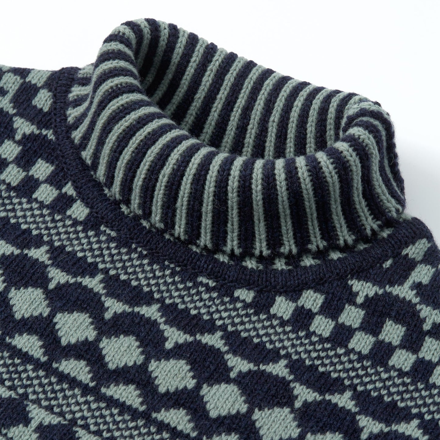 - Talbot Roll Neck Jumper Fitzroy - Navy/Sea