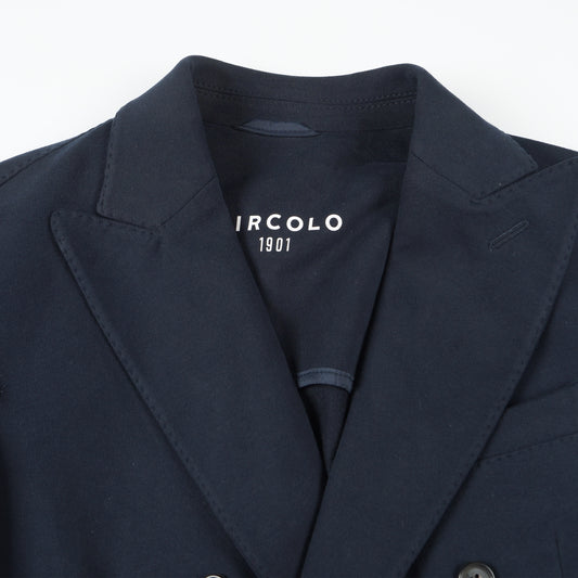 - Double Breasted Jersey Blazer - Night Blue