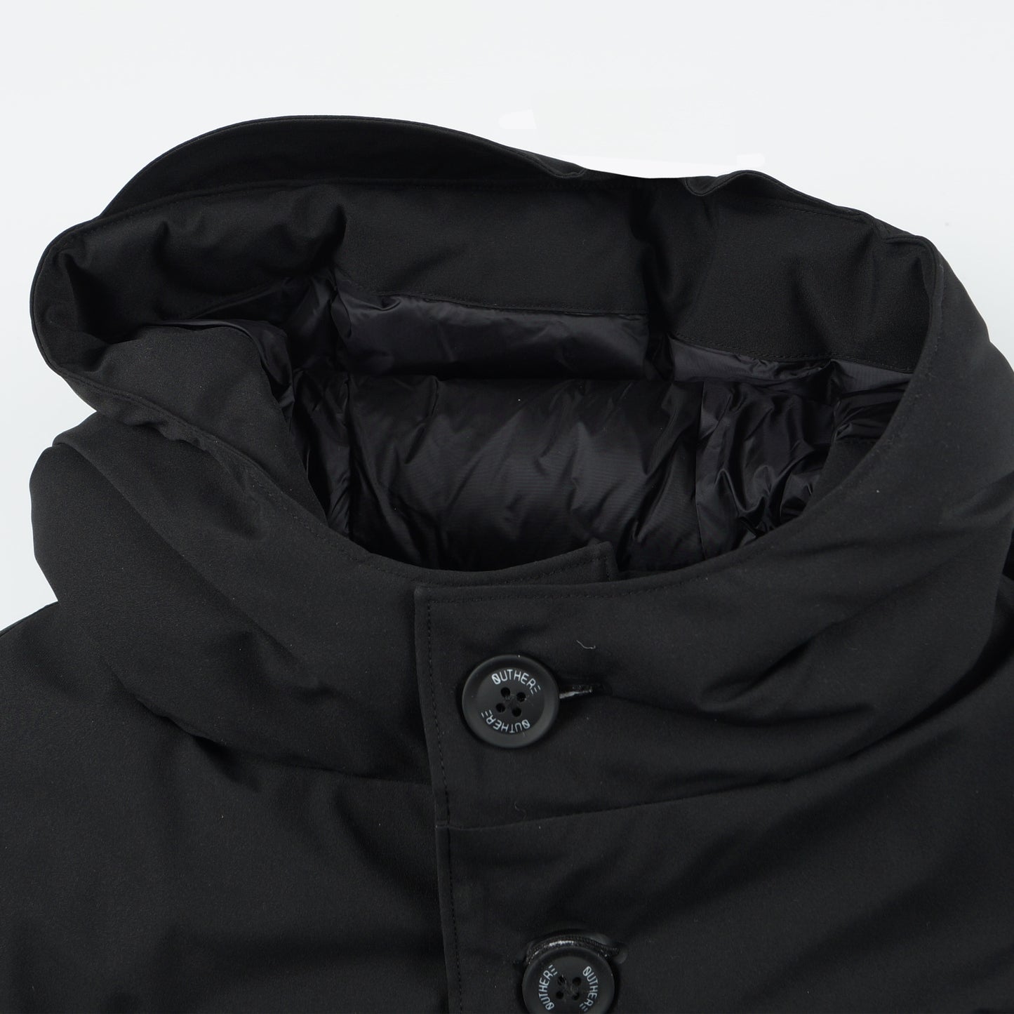 - Synthetic Down Hooded Coat - Black