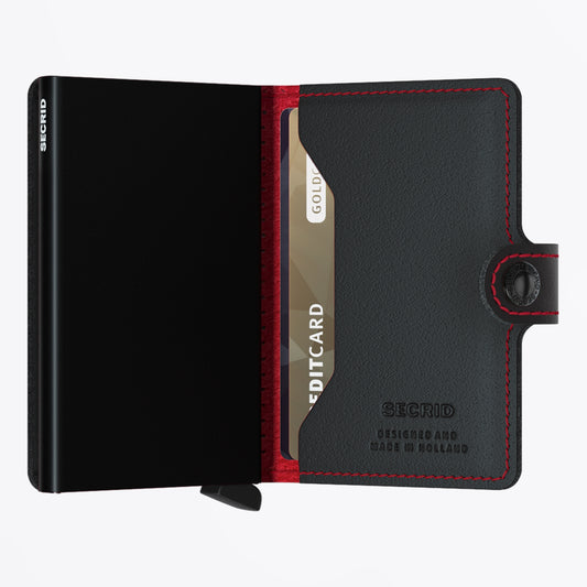 Miniwallet - Perforated Black/Red