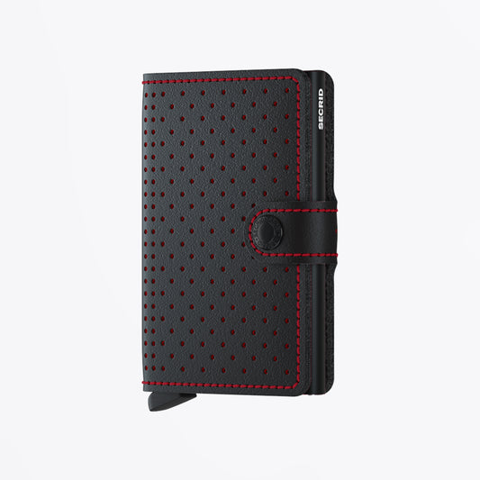 Miniwallet - Perforated Black/Red