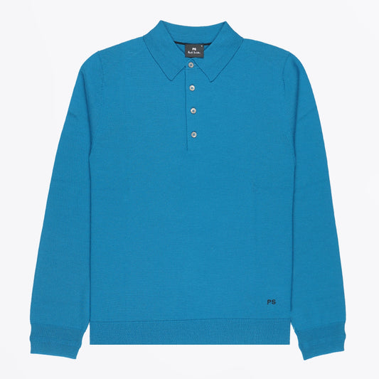 - Polo Sweater -  Petrol Blue