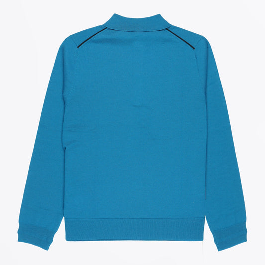- Polo Sweater -  Petrol Blue