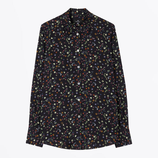 - Women's Print Shirt - Black