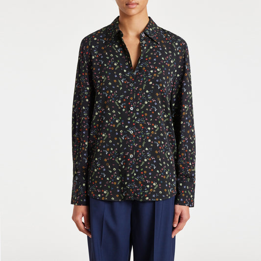 - Women's Print Shirt - Black