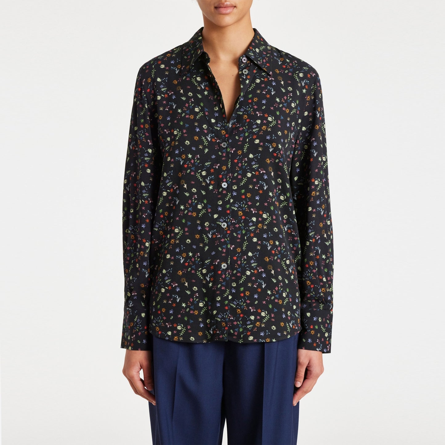 - Women's Print Shirt - Black