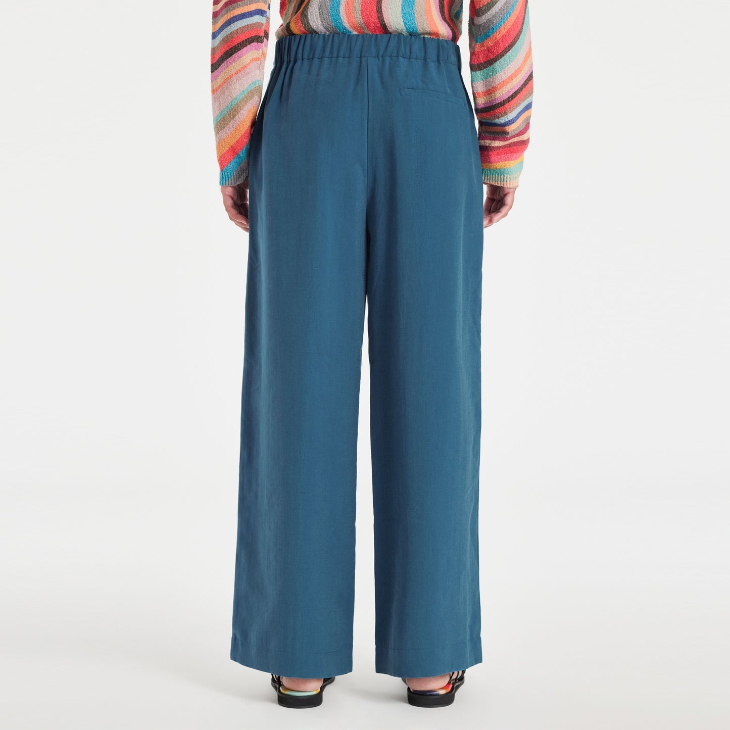 - Wide Leg Cropped Trousers -  Teal