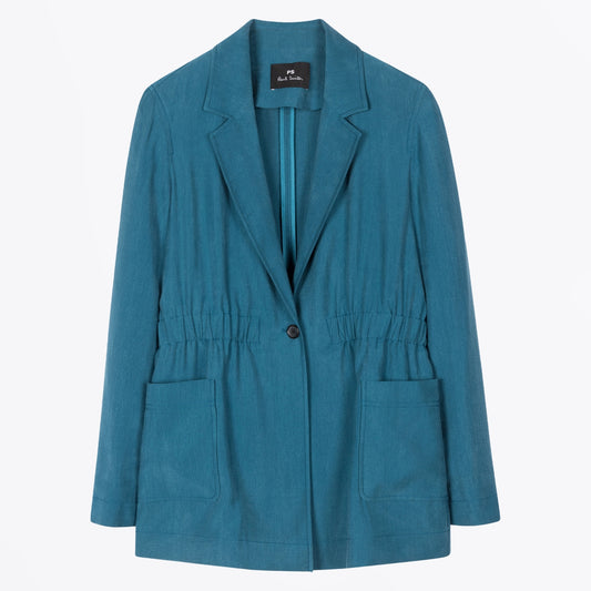 - Elasticated Waist Blazer - Teal