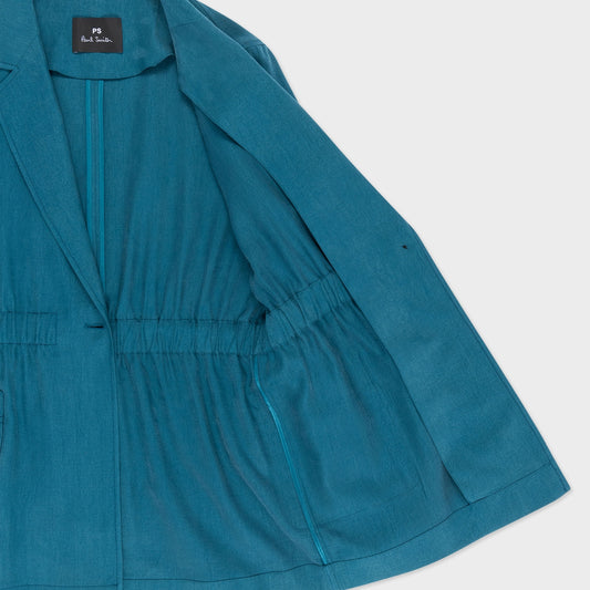 - Elasticated Waist Blazer - Teal