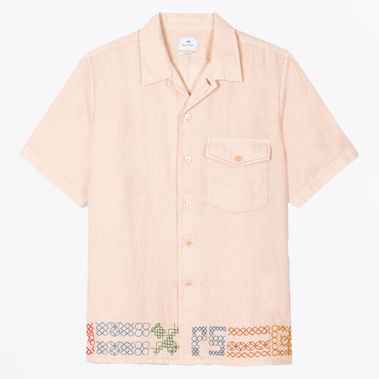 - Embroidery SS Shirt - Beige